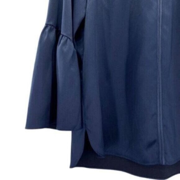 Elie Tahari Womens Bell Sleeve Satin Blouse - Picture 2 of 11